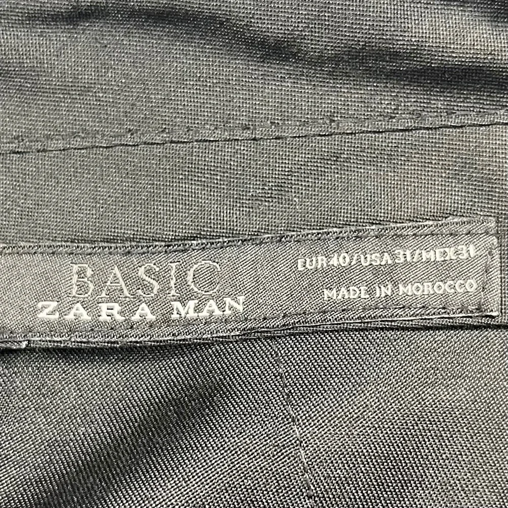 Zara Man Dress Pants Mens Black Flat Front‎ Basic Trousers Size 31x31